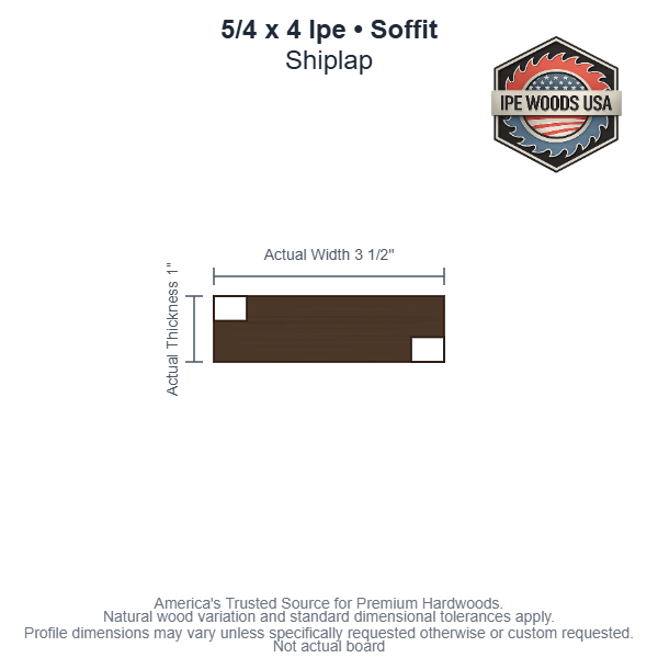 5/4 x 4 Ipe Shiplap Soffit board