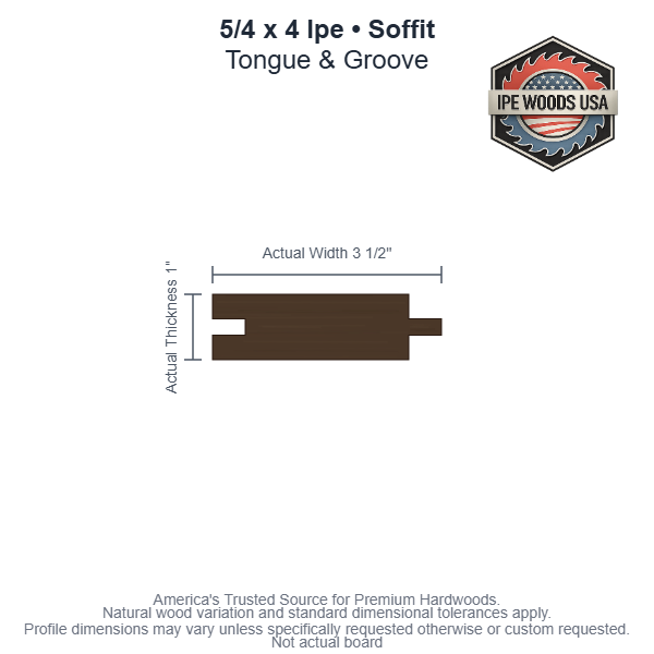 5/4 x 4 Ipe T&G Soffit board