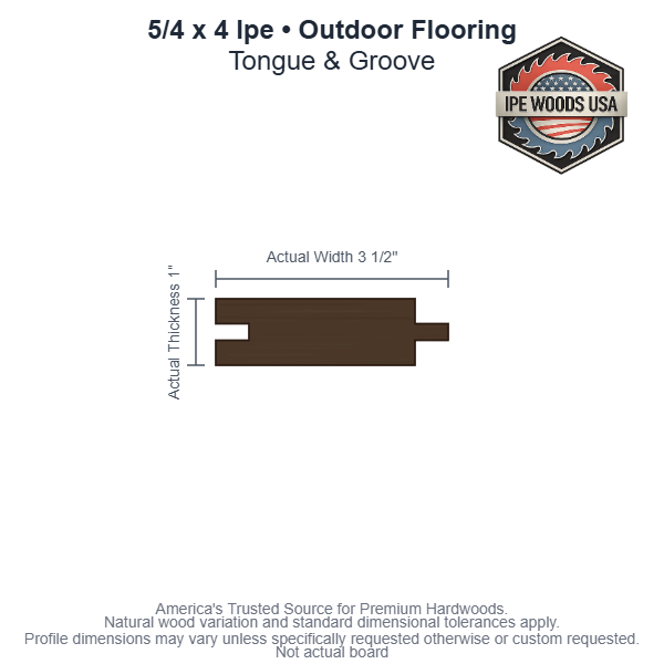 5/4 x 4 Ipe T&G Outdoor Flooring board