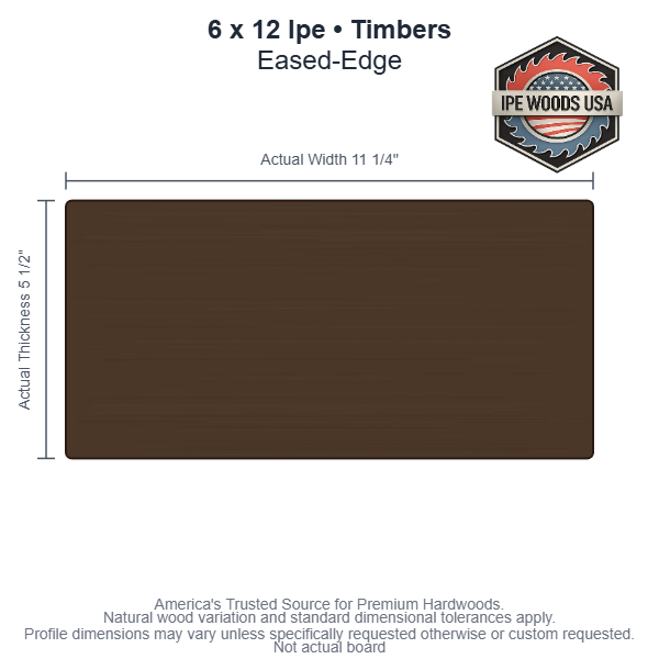 6 x 12 Ipe Eased-Edge Timbers board