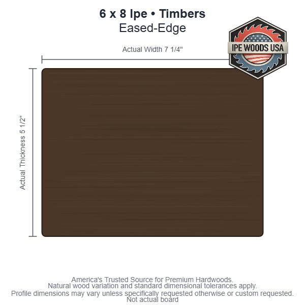 6 x 8 Ipe Eased-Edge Timbers board