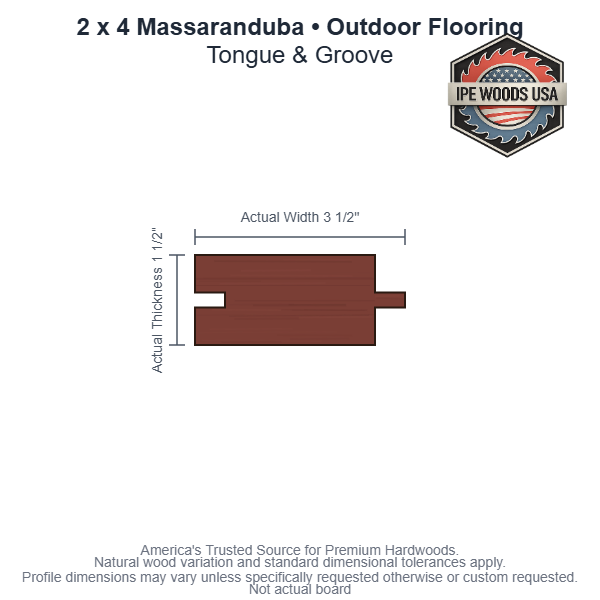 2 x 4 Massaranduba T&G Outdoor Flooring board