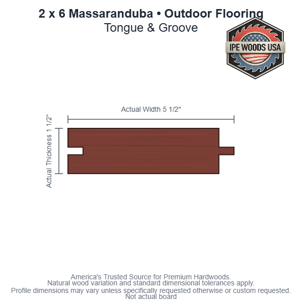 2 x 6 Massaranduba T&G Outdoor Flooring board