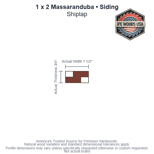 1 x 2 Massaranduba Shiplap Siding board