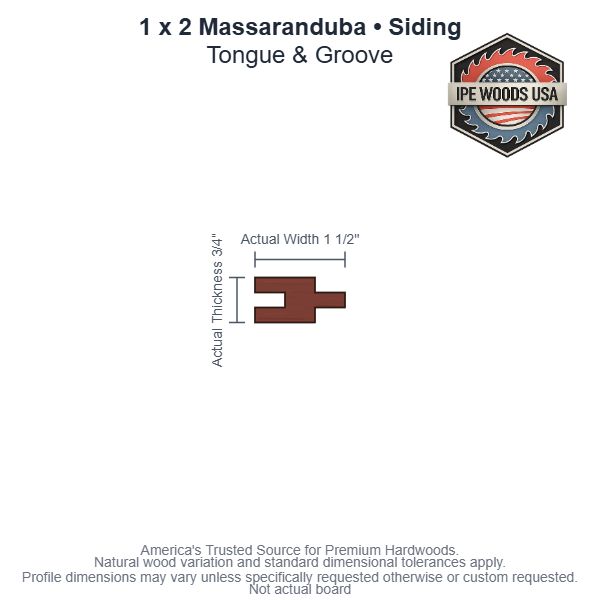 1 x 2 Massaranduba T&G Siding board