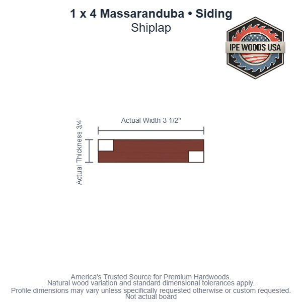 1 x 4 Massaranduba Shiplap Siding board