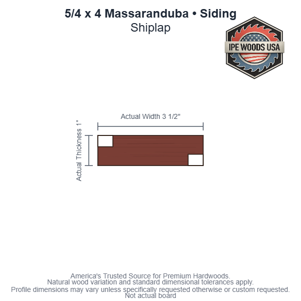 5/4 x 4 Massaranduba Shiplap Siding board