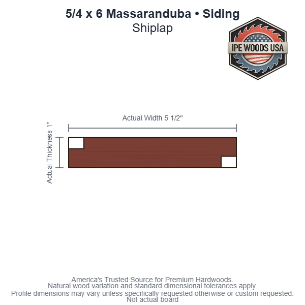 Massaranduba 5/4 x 6 Shiplap Siding board