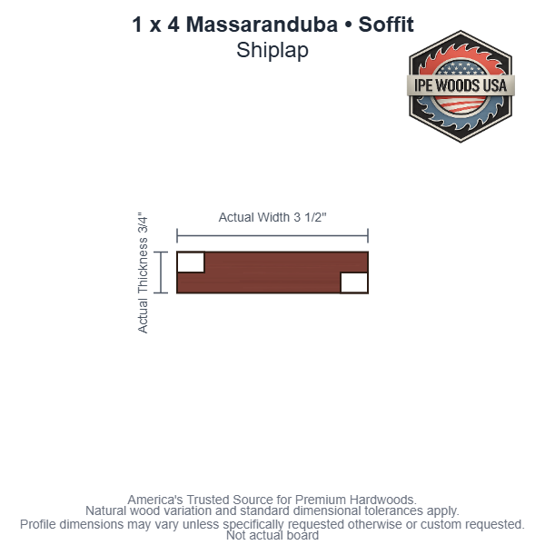 1 x 4 Massaranduba Shiplap Soffit board