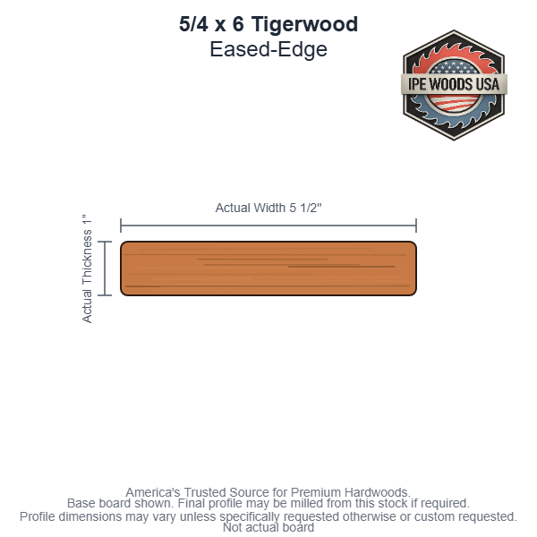 5/4 x 6 Tigerwood Rainscreen Siding board