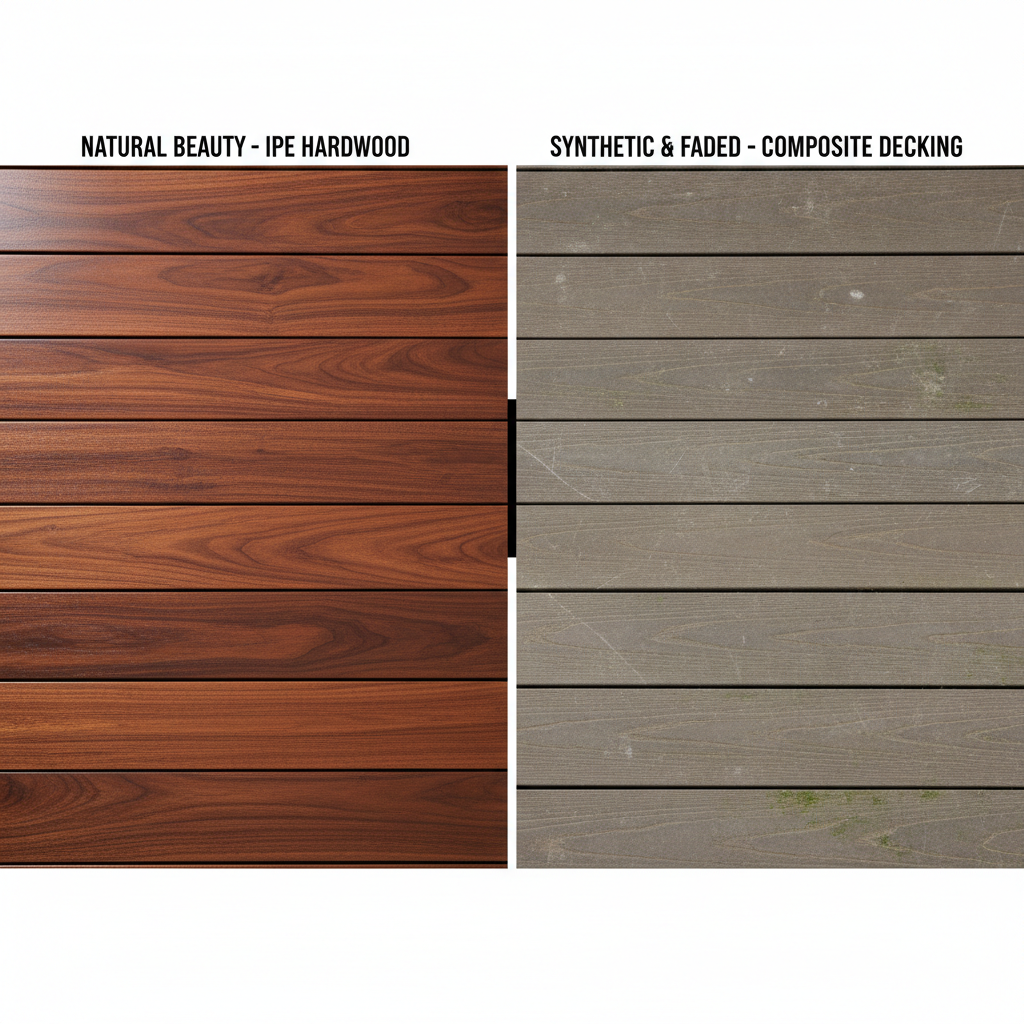Ipe hardwood vs composite decking comparison
