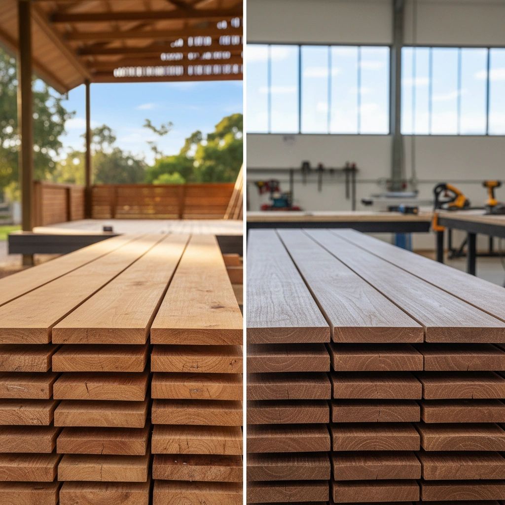 Air-dried vs kiln-dried hardwood decking