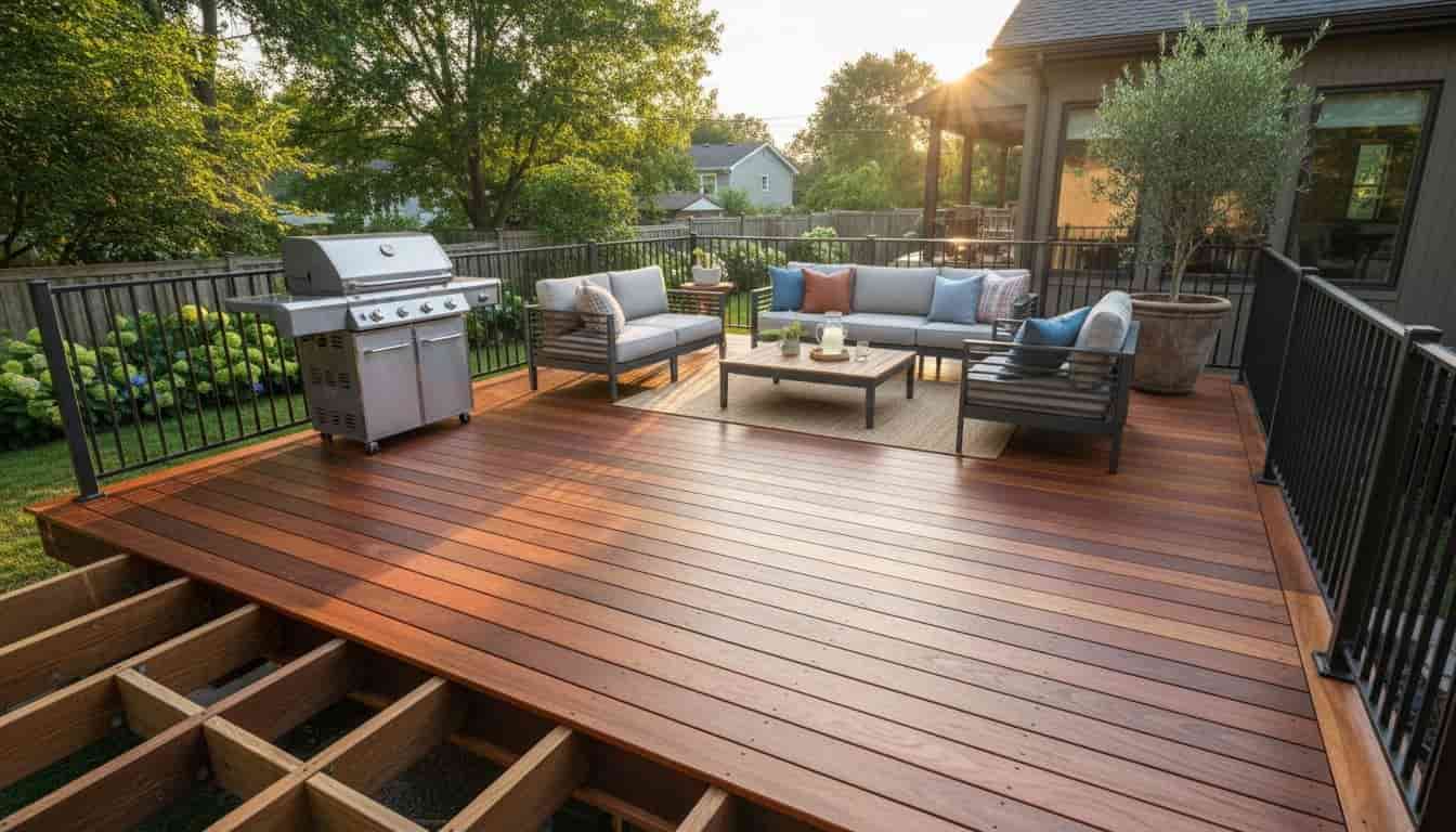 Premium hardwood decking boards