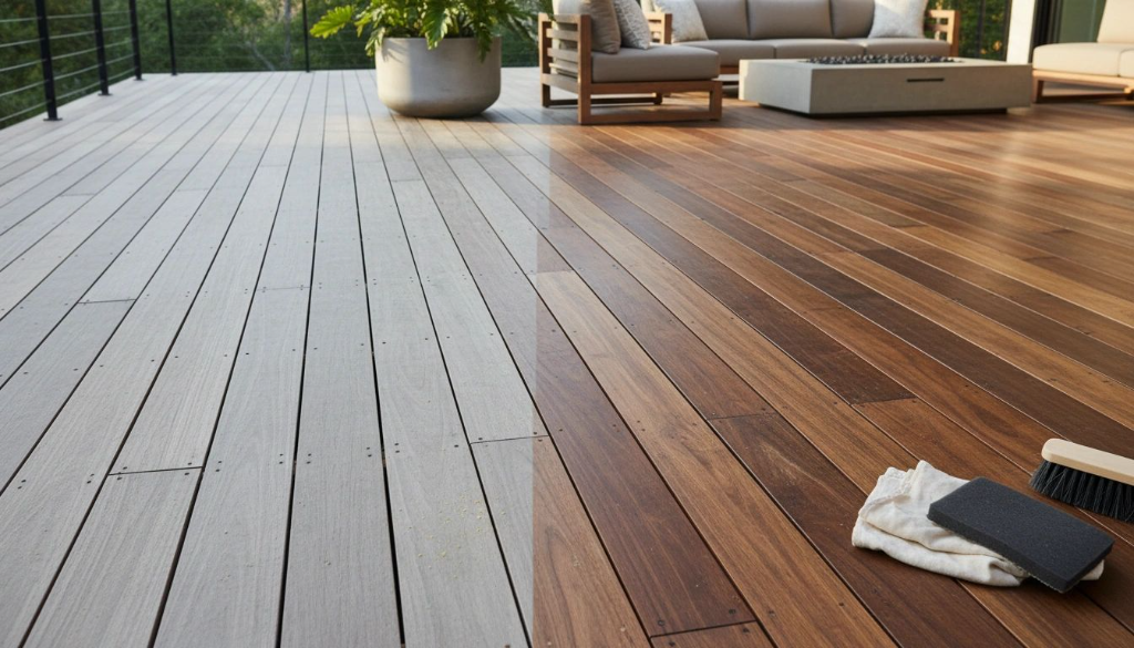 Maintaining tropical hardwood deck