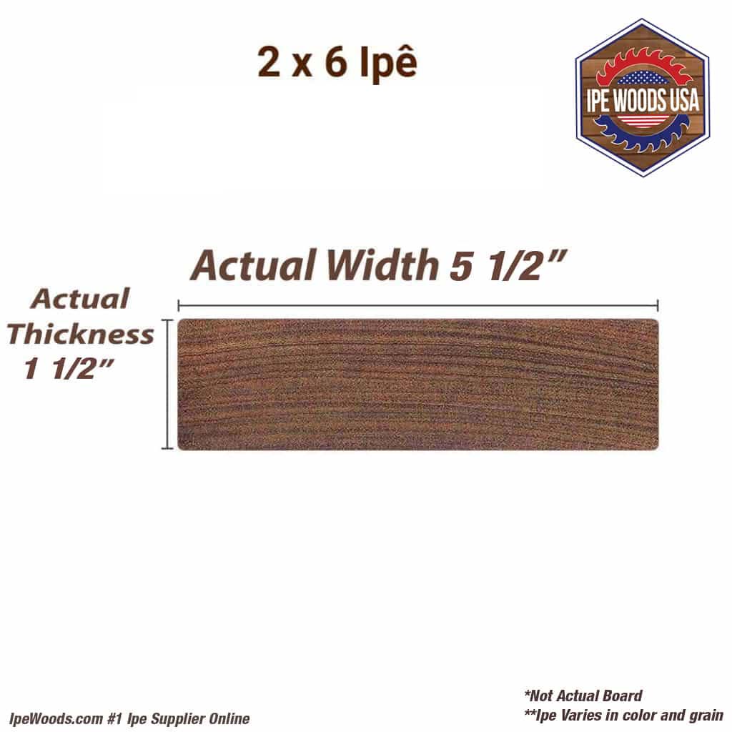 2x6 Ipe (Eased-Edge) Specific Lengths Ipe Woods USA